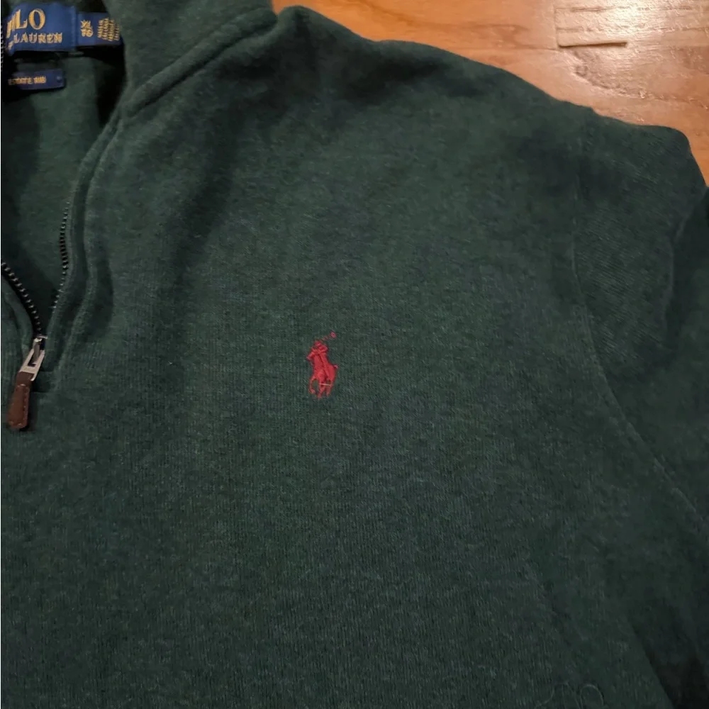 Polo by Ralph Lauren Men's Green 1/4 zip sweater XL - Picture 2 of 4